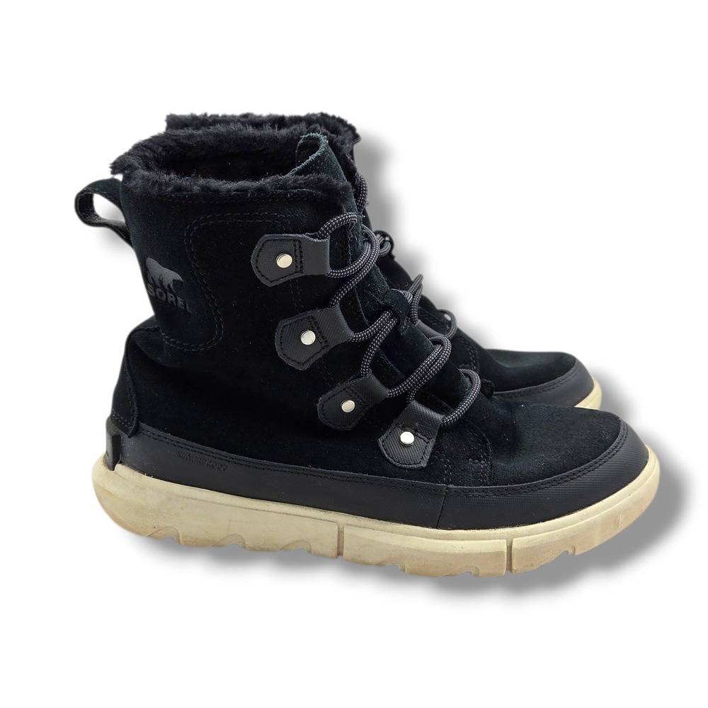 Sorel Explorer III Joan Boots Womens 9.5 Black Waterproof Suede NL4462-010